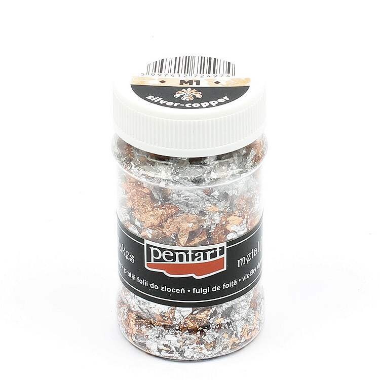Metal flakes silver copper