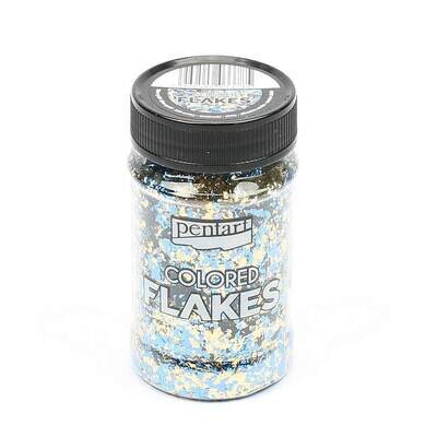 Colored flakes Blue gold