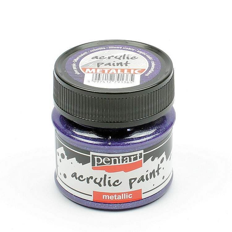 Pentart metallic acrylic paint Silver purple