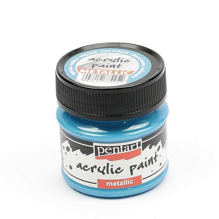 Pentart metallic acrylic paint Light blue