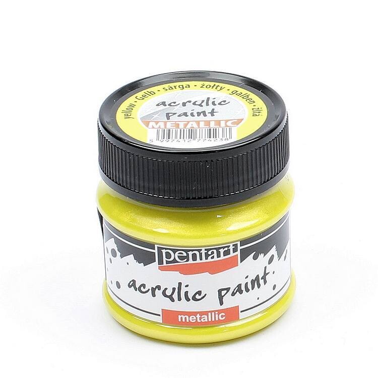 Pentart metallic acrylic paint Yellow
