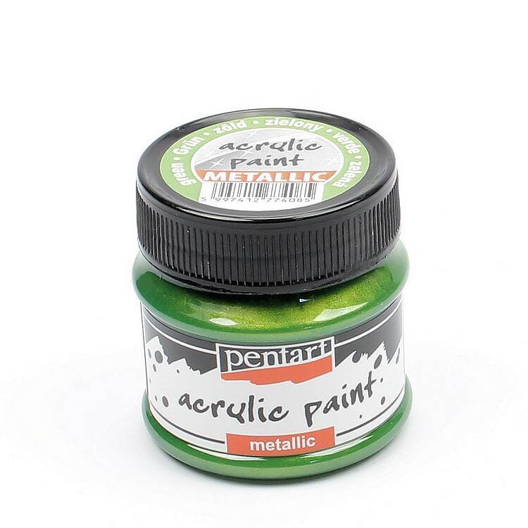 Greenish Silver - Delicate Metallic Acrylic Paint 50ml - Pentart