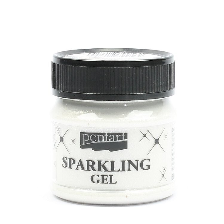 Pentart sparkling gel transparant silver