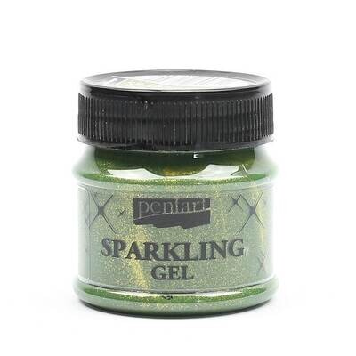 Pentart sparkling gel olive gold