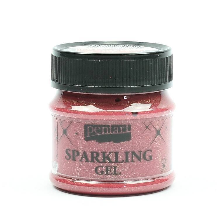Pentart sparkling gel red gold