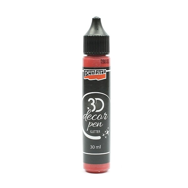 3D decor pen Glitter rose silber