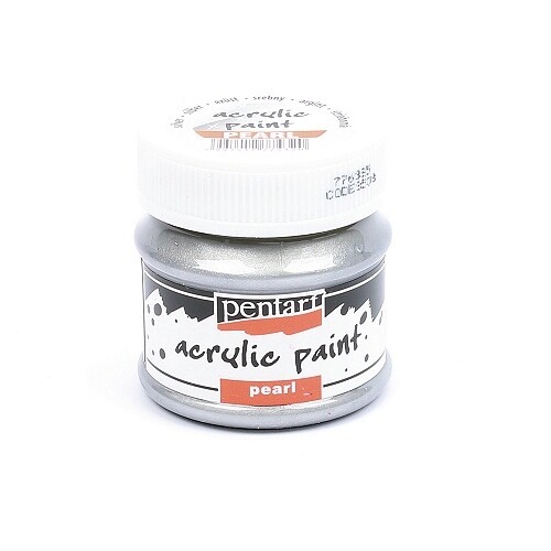 Pentart acrylic paint pearl silver