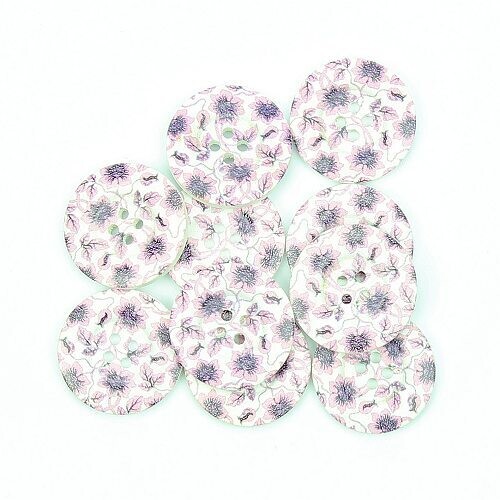 Knopen set paarse bloemen