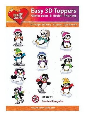 Easy 3D Toppers Comical penguins