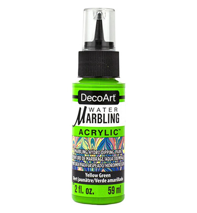 Water marbling paint DecoArt yellow green