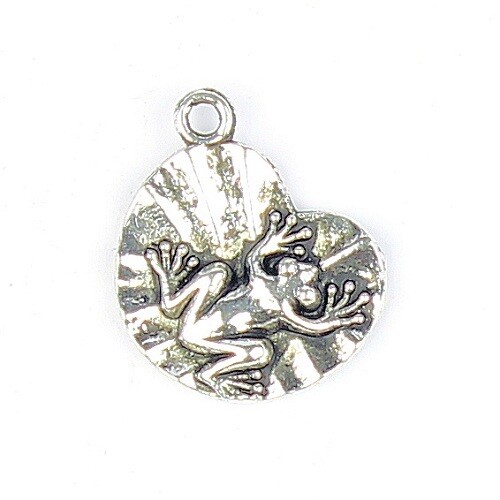 Charms frog on lily pad 3 pcs