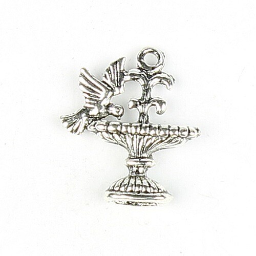 Charms fountain with bird 2 pcs