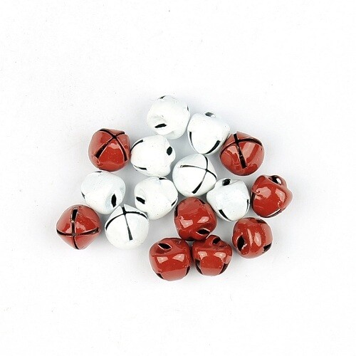 bedels belletjes rood / wit 16 stuks