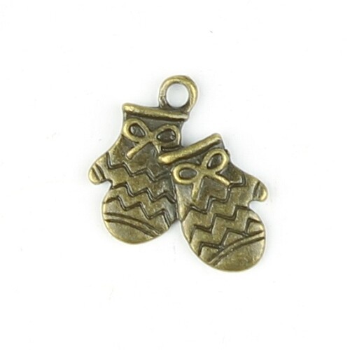 Charms mittens bronze 3 pcs