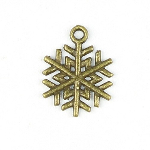 Charmes flocon de neige bronze 3 pièces