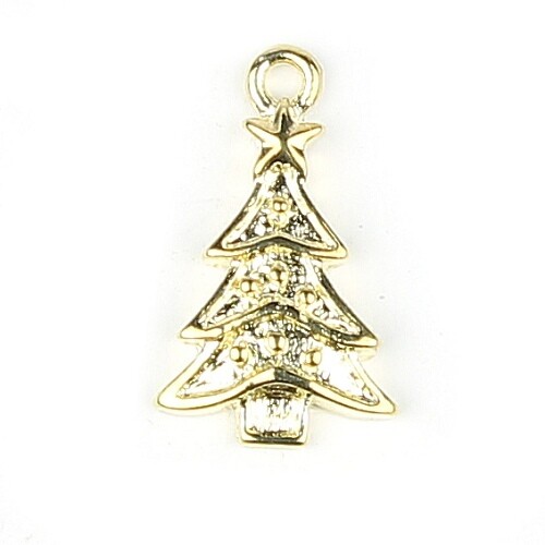 Charmes sapin de noel or 3 pcs