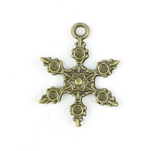 Charmes flocon de neige bronze 2 pièces