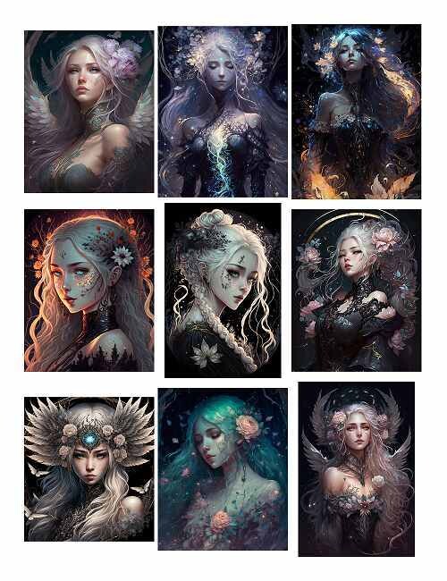 Sticker set of fairy pictures