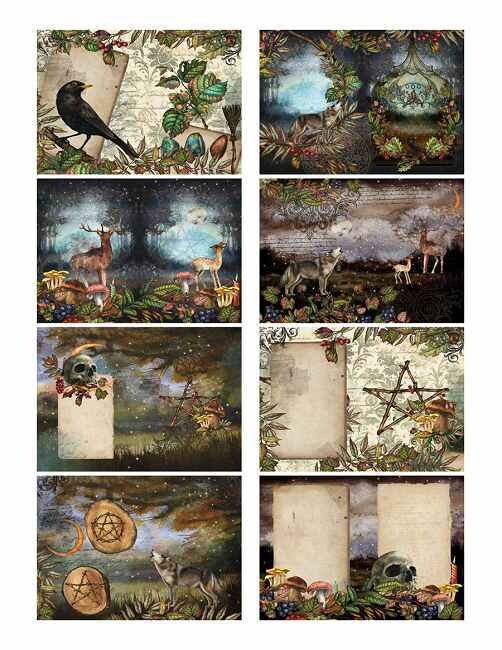 Sticker set magic forest plaatjes