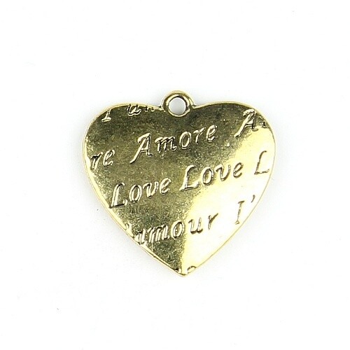 Bedels love heart 2 stuks