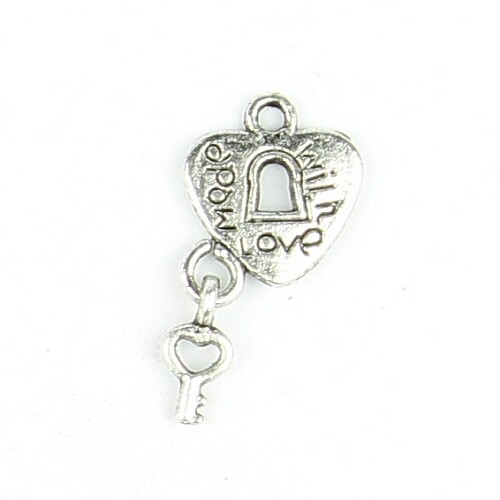 Charms heart lock 3 pieces