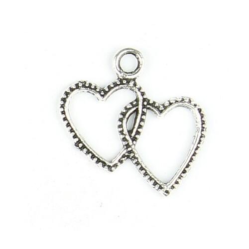 Charms open hearts 2 pcs