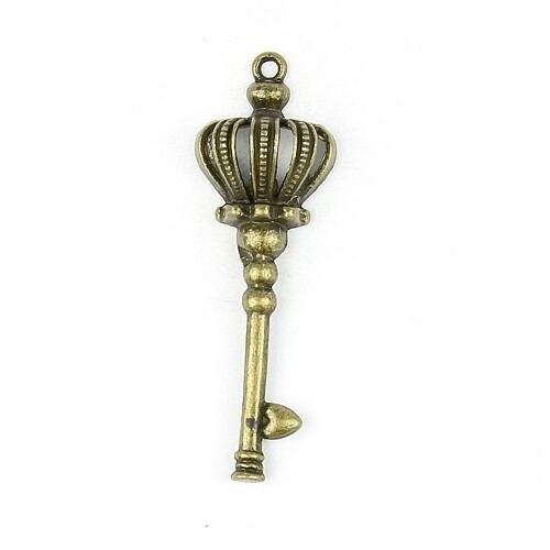 Charms key with crown 2 pcs