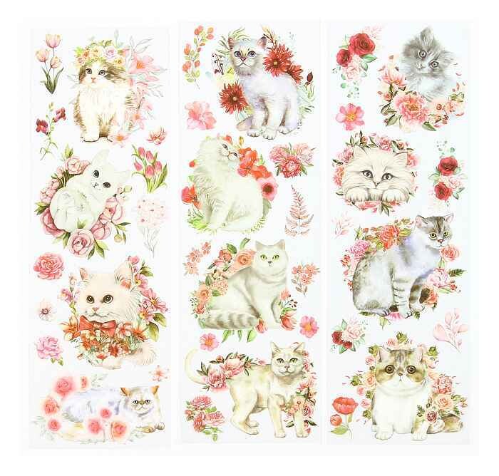 katten stickers roze