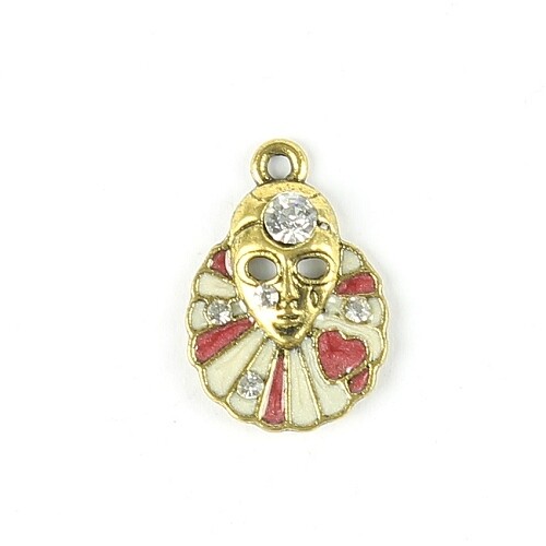 Enamel Charm pierrot 2 stuks