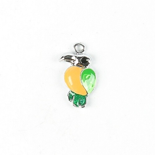 Enamel Charm vogel 2 stuks