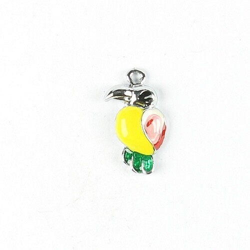 Enamel Charm vogel 2 stuks