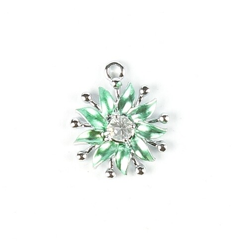 Enamel Charm bloem 2 stuks