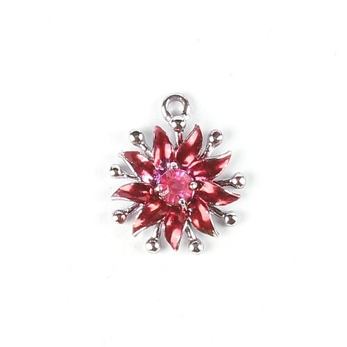 Enamel Charm bloem 2 stuks
