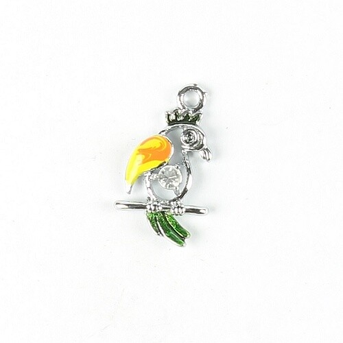 Enamel Charm vogel 3 stuks