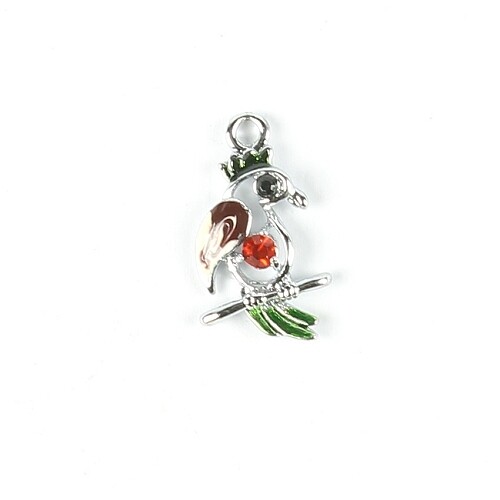 Enamel Charm bird 3 pcs