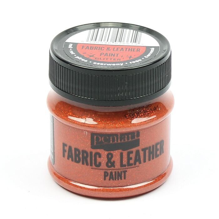 Fabric and leather paint glitter red