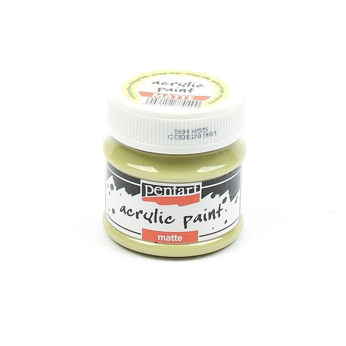 Pentart acrylic paint matte vintage yellow