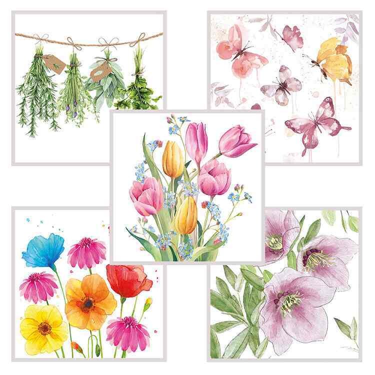 Spring napkins set, 10 different ones