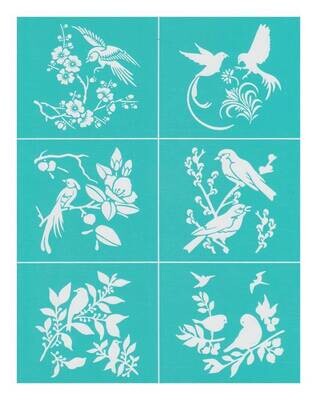 Silk screen stencil birds