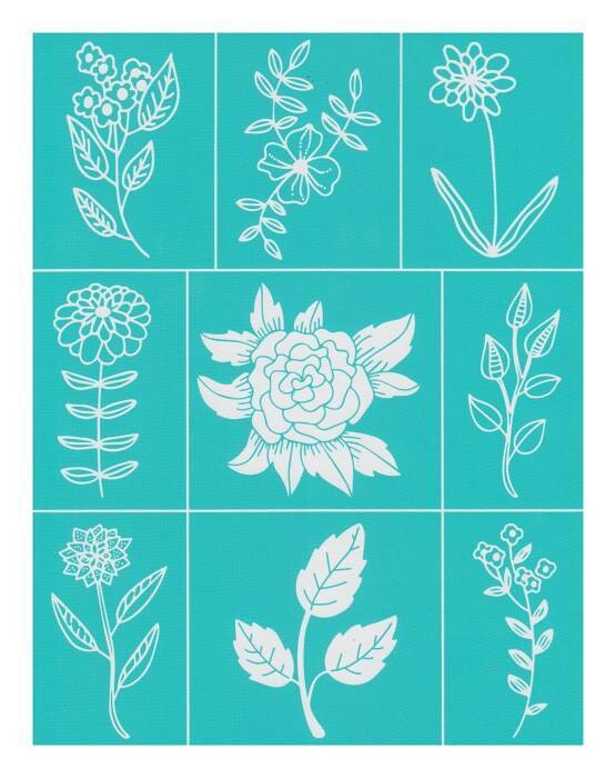 Silk screen stencil flowers