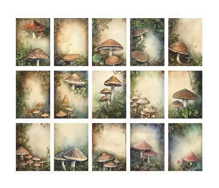 Déco papier forêt / champignons