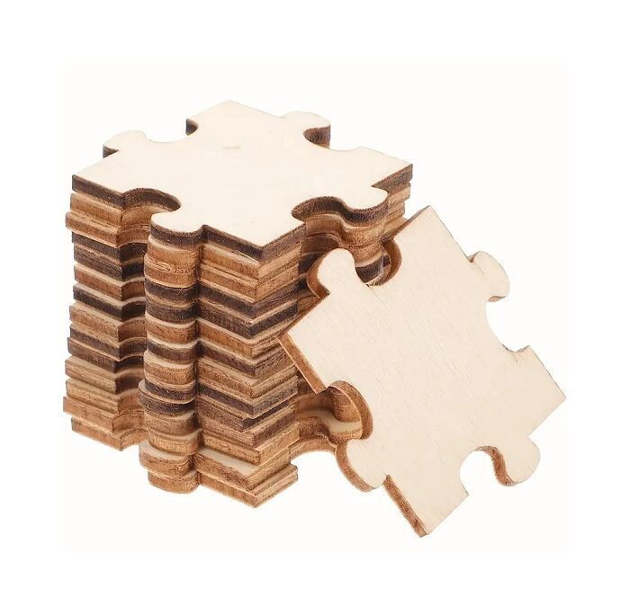Houten puzzelstukjes