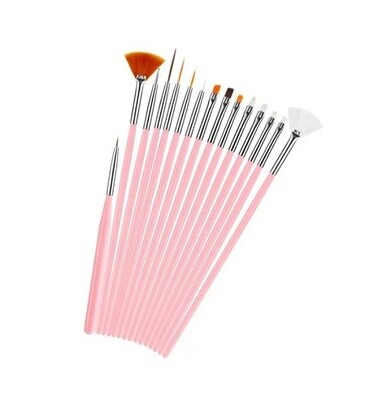 Penselen set synthetisch roze