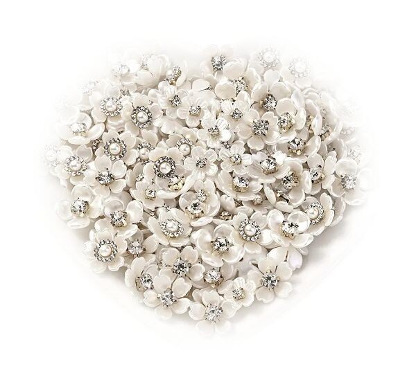 Decoratie bloemen parelwit