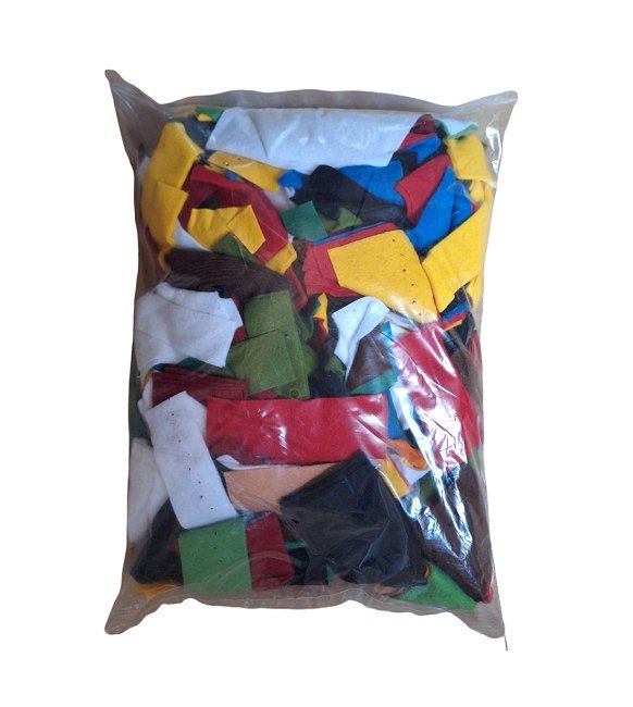 Tasche mit Filzstücken