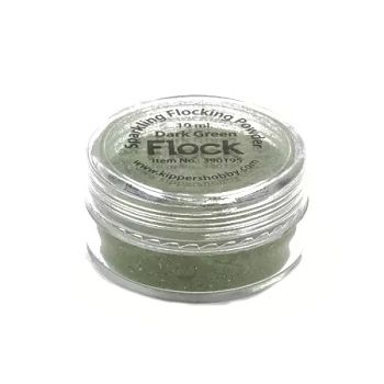 fluweel poeder met glitter dark green