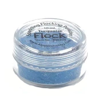 fluweel poeder met glitter turquoise