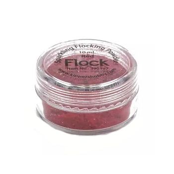 fluweel poeder met glitter rood