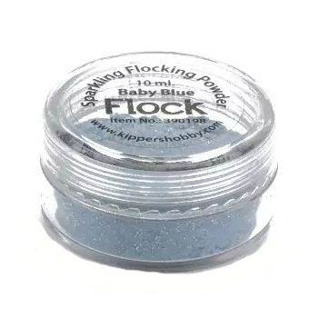 fluweel poeder met glitter baby blue