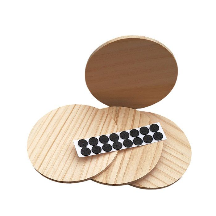 Houten onderzetter set rond zonder houder